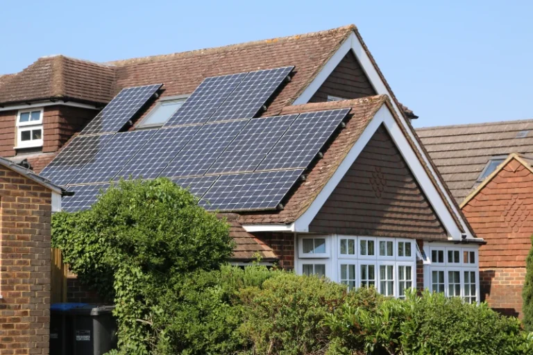 roof with solar panels on
